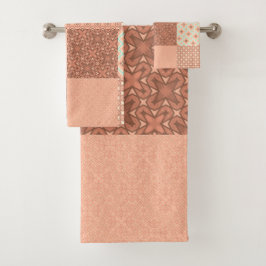 Retro Pink Patchwork バスタオルセット