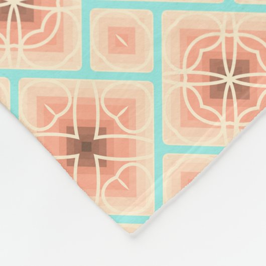 Retro Pink Patchwork フリースブランケット (角)