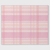 Retro Pink Plaid Whimsical Holiday ラッピングペーパー (フラット)