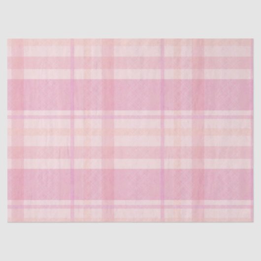 Retro Pink Plaid Whimsical Holiday  薄葉紙 (正面)