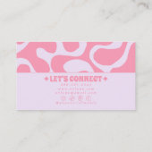 Retro Pink Purple 70s Boho Groovy Girly Trendy 名刺 (裏面)