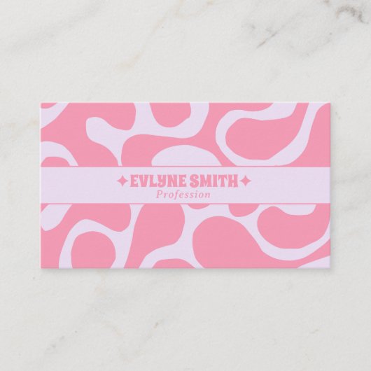 Retro Pink Purple 70s Boho Groovy Girly Trendy 名刺 (正面)