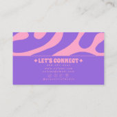 Retro Pink Purple 70s Boho Groovy Unique Girly  名刺 (裏面)