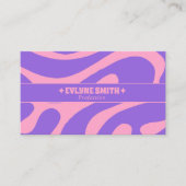 Retro Pink Purple 70s Boho Groovy Unique Girly  名刺 (正面)