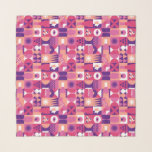 Retro Pink Purple Wine Bauhaus Pattern スカーフ<br><div class="desc">Retro Pink Purple Wine Bauhaus Pattern Scarves and Wraps features a vintage wine pattern in pink, purple and white. Perfect gifts for wine lovers for birthdays,  celebrations,  thank you gifts,  staff,  Christmas and holiday gifts. Created by Evco Studio www.zazzle.com/store/evcostudio</div>