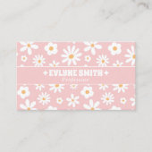 Retro Pink QR Code Groovy Floral Boho Girly Unique 名刺 (正面)