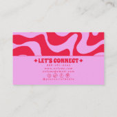 Retro Pink Red 70s Boho Groovy Funky Trendy Fun 名刺 (裏面)