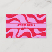 Retro Pink Red 70s Boho Groovy Funky Trendy Fun 名刺 (正面)