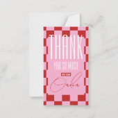 Retro Pink & Red Business Thank You Discount ノートカード (正面)