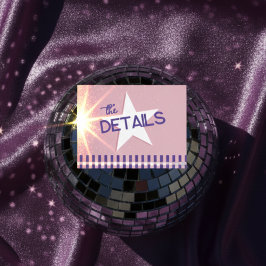 Retro Pink & Silver Disco Wedding Detail Foil Card 箔シーズンポストカード