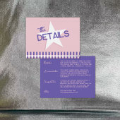 Retro Pink & Silver Disco Wedding Detail Foil Card 箔シーズンポストカード