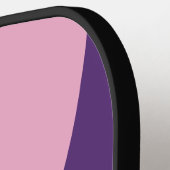 Retro Pink Sky Circle Stripe with Name ピックルボールラケット (左詳細)