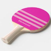 Retro Pink Sky Three Across Striping with Name 卓球ラケット (正面アングル)