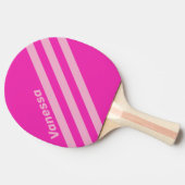 Retro Pink Sky Three Angled Striping with Name 卓球ラケット (横)