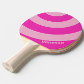 Retro Pink Sky Three Circle Stripe with Name 卓球ラケット (正面アングル)