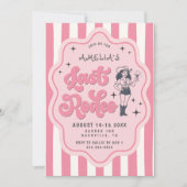 Retro Pink Striped Last Rodeo Bachelorette Party  招待状 (正面)