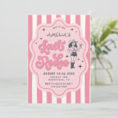 Retro Pink Striped Last Rodeo Bachelorette Party  招待状 (スタンド正面)