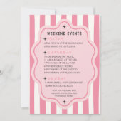 Retro Pink Striped Last Rodeo Bachelorette Party  招待状 (裏面)