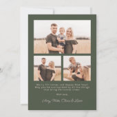 Retro Pink Stripes Boho Oval Photo Christmas シーズンカード (裏面)