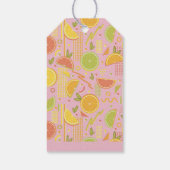 Retro Pink Summer Citrus Fruit Birthday ギフトタグ (裏面)