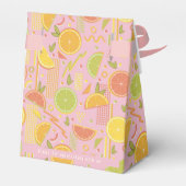 Retro Pink Summer Citrus Fruit Birthday フェイバーボックス (裏面サイド)