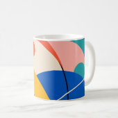 Retro Pink Teal Blue Geometric Abstract コーヒーマグカップ (正面右)