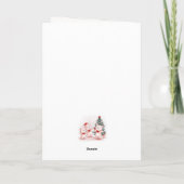 Retro Pink Teddy Bear Christmas Card シーズンカード (裏面)
