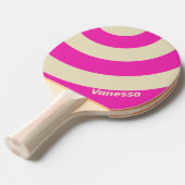 Retro Pink Three Circle Stripe with Name 卓球ラケット (正面アングル)