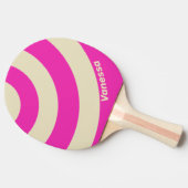 Retro Pink Three Circle Stripe with Name 卓球ラケット (横)