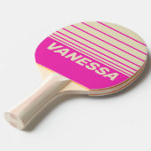 Retro Pink Three Horizon Striping with Name 卓球ラケット (正面アングル)