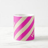 Retro Pink Three Stripes with Name コーヒーマグカップ (中央)