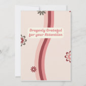 Retro Pink Yellow Pastel Baby Dragon Birthday 招待状 (裏面)