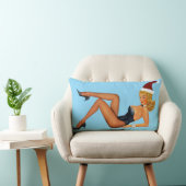 RETRO PINUP GIRL CHRISTMAS LUMBAR PILLOW ランバークッション (椅子)