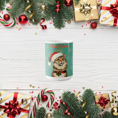 Retro Pinup Vintage Cat Christmas  コーヒーマグカップ