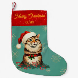 Retro Pinup Vintage Cat Christmas Stocking  スモールクリスマスストッキング