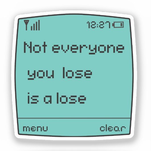  Retro Pixel Art Cell Phone Sticker シール (正面)