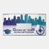 Retro Pixel Art Class of 2026 Cyberpunk Cityscape  デスクマット (キーボード&マウス)