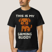 Retro Pixel Art Dog – “This Is My Gaming Buddy Gam Tシャツ (正面)