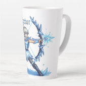 Retro Pixel Art Frost Archer Warrior カフェラテマグ (右アングル)