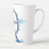 Retro Pixel Art Frost Archer Warrior カフェラテマグ (右)