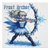 Retro Pixel Art Frost Archer Warrior ポスター (正面)