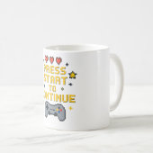 Retro Pixel Art Gaming Mug Design コーヒーマグカップ (正面右)