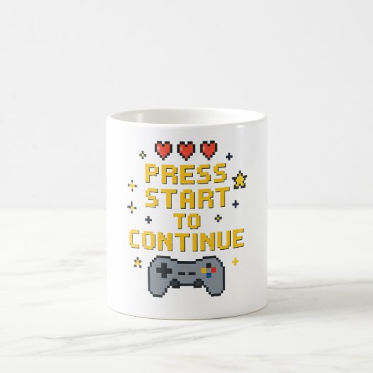 Retro Pixel Art Gaming Mug Design コーヒーマグカップ (中央)