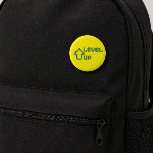 Retro Pixel Art Level Up Pin Button 缶バッジ