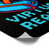 Retro Pixel Art Virtual Reality Graphic For A Vr G ポスター (角)