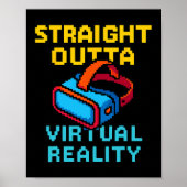 Retro Pixel Art Virtual Reality Graphic For A Vr G ポスター (正面)