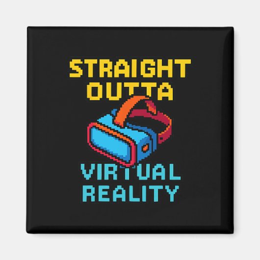 Retro Pixel Art Virtual Reality Graphic For A Vr G マグネット (正面)