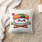 Retro Pixel Cute Kawaii Sushi Cushion Pillow クッション (ブランケット)