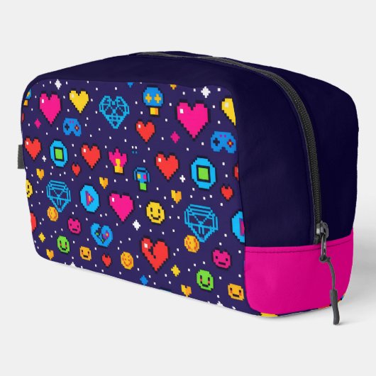 Retro Pixel Gaming Aesthetic Makeup Bag ドップキット (右コーナー)