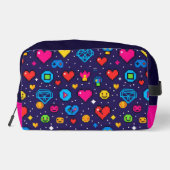 Retro Pixel Gaming Aesthetic Makeup Bag ドップキット (裏面)